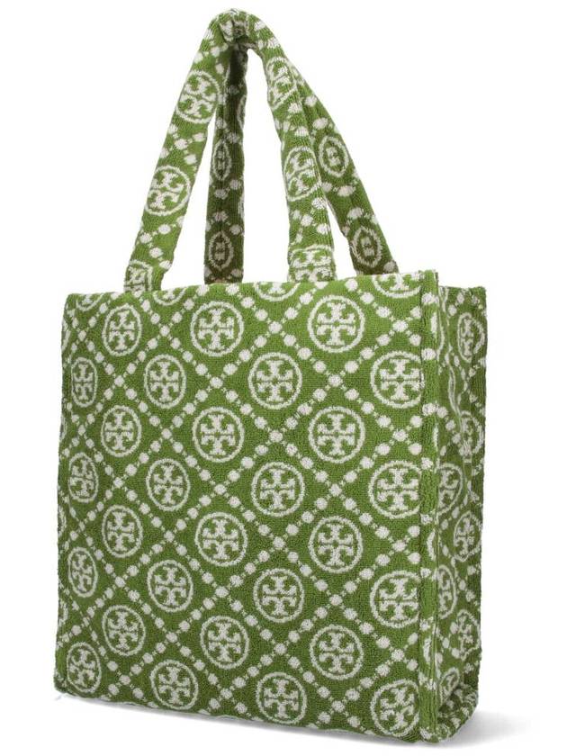 Terry T Monogram Tote Bag Green - TORY BURCH - BALAAN 3