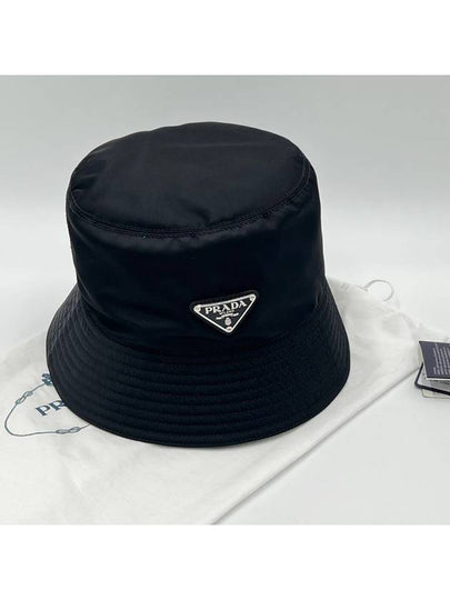 Re-Nylon Triangle Logo Bucket Hat Black - PRADA - BALAAN 2