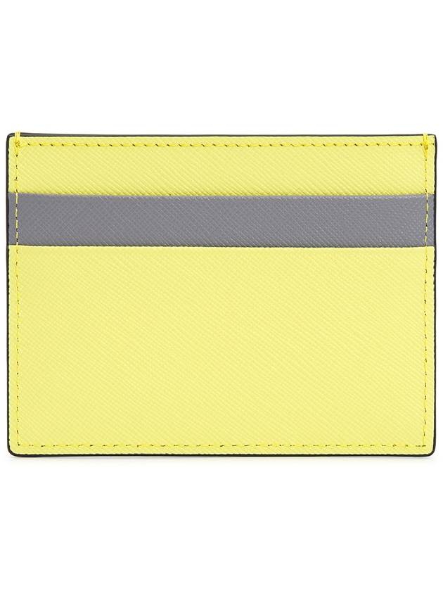 Bicolor Leather Card Wallet Yellow - MARNI - BALAAN 3