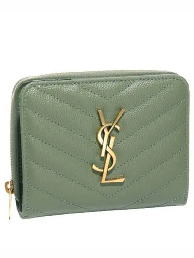 Monogram Compact Zipper Half Wallet - SAINT LAURENT - BALAAN 1