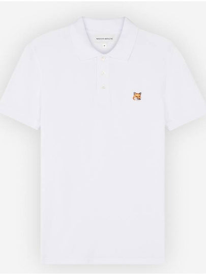 Fox Head Patch Cotton Polo Shirt White - MAISON KITSUNE - BALAAN 2