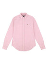 Button Front Oxford Women Shirt Pink PO MS5 - POLO RALPH LAUREN - BALAAN 3