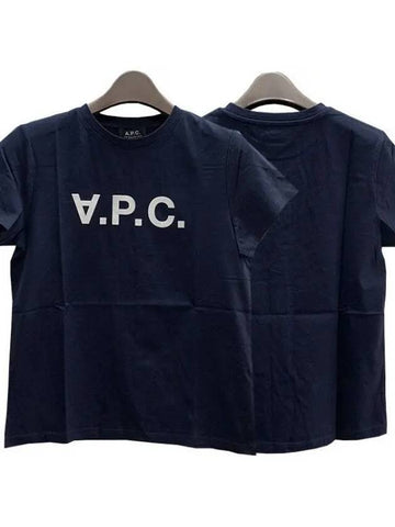 Women s VPC Velvet Logo Short Sleeve T Shirt Dark 38967019 1095892 - A.P.C. - BALAAN 1