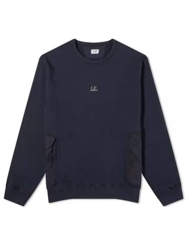 Cotton Fleece Mixed Pocket Sweatshirt Navy - CP COMPANY - BALAAN 2