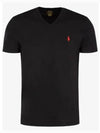 Men's Red Pony V-neck Short Sleeve T-Shirt Black - POLO RALPH LAUREN - BALAAN 2