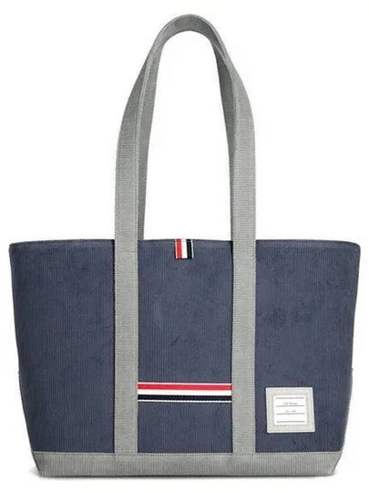 Corduroy Medium Tool Tote Bag Navy - THOM BROWNE - BALAAN 2