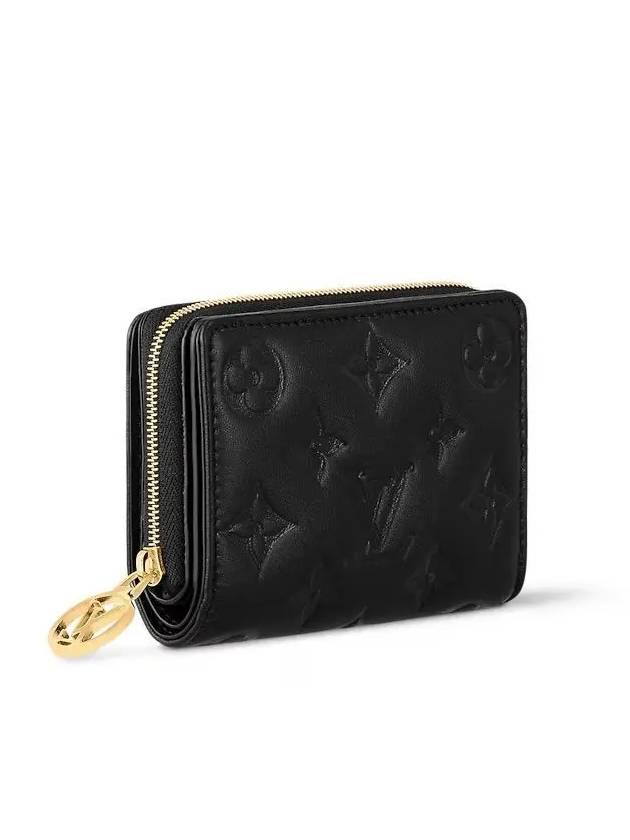 Women's Lou Monogram Lambskin Half Wallet Black - LOUIS VUITTON - BALAAN 3