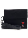 Logo Strap Half Wallet Black - AMI - BALAAN 2