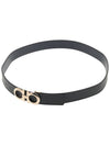 Gancini Reversible Adjustable Leather Belt Black Ultra Marine - SALVATORE FERRAGAMO - BALAAN.