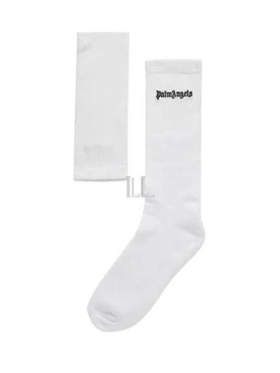 Vertical Logo Cotton Socks White - PALM ANGELS - BALAAN 2