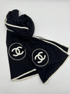 Women's CC Logo Cashmere Silk Jenny Muffler Black A52032 - CHANEL - BALAAN 5