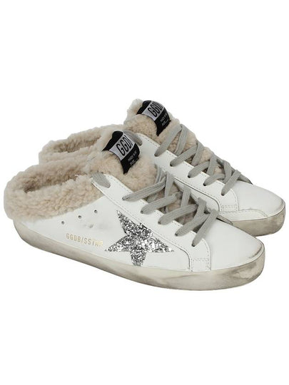 Superstar Sabot Glitter Shearing Lining Leather Low Top Sneakers Silver White - GOLDEN GOOSE - BALAAN 2