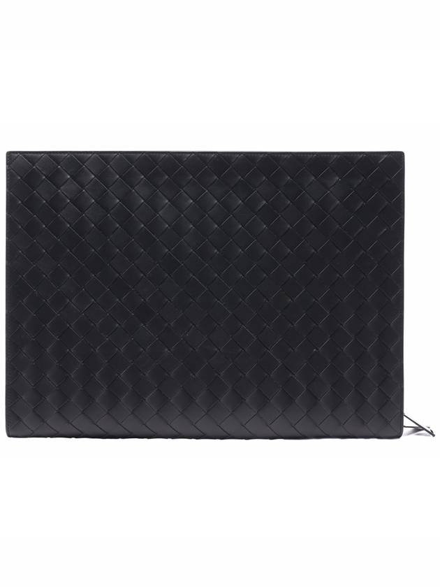 Intrecciato Document Clutch Bag Black - BOTTEGA VENETA - BALAAN 5