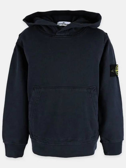 Kids Cotton Fleece Hoodie Navy - STONE ISLAND - BALAAN 2