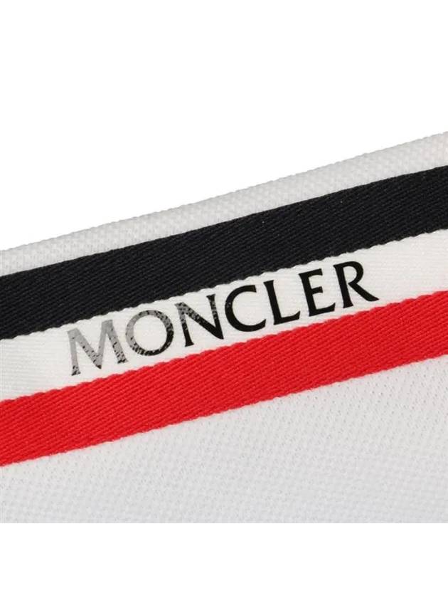 Men's Logo Pique Cotton Short Sleeve Polo Shirt White - MONCLER - BALAAN 5