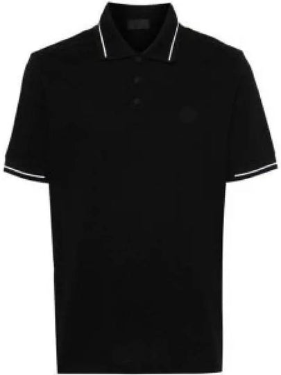 Men's Logo Patch Cotton Short Sleeve Polo Shirt Black - MONCLER - BALAAN 2