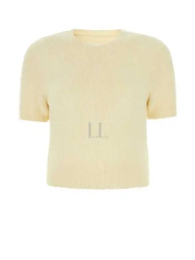 Crop Brushed Alpaca Knit Top Light Yellow - MAISON MARGIELA - BALAAN 2