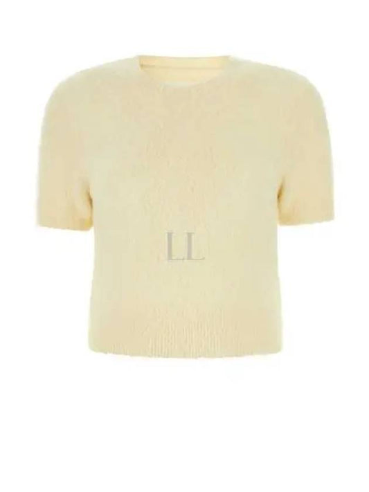 Crop Brushed Alpaca Knit Top Light Yellow - MAISON MARGIELA - BALAAN 2