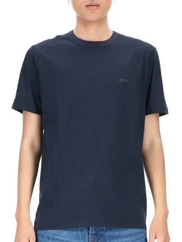 Logo Cotton Short Sleeve T-Shirt Blue - HUGO BOSS - BALAAN 2