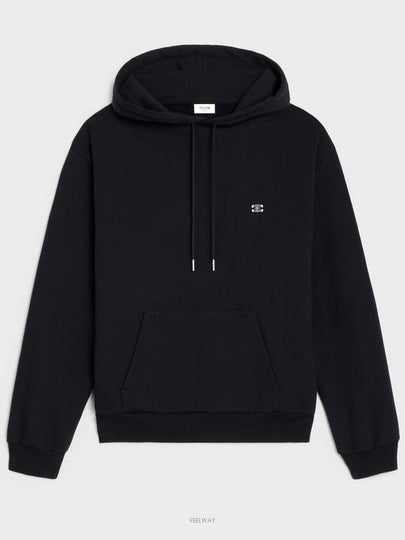 Triomphe Loose Cotton Cashmere Hoodie Black - CELINE - BALAAN 2