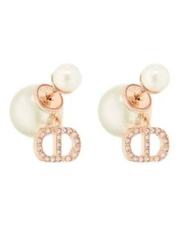 Tribales Clip On Resin Pearl Earrings Pink Gold - DIOR - BALAAN 1