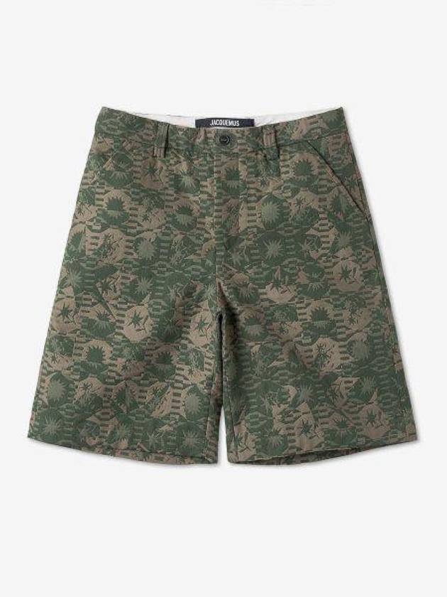 Le Tecido Jacquard Sunny Flower Cotton Shorts Khaki - JACQUEMUS - BALAAN 2