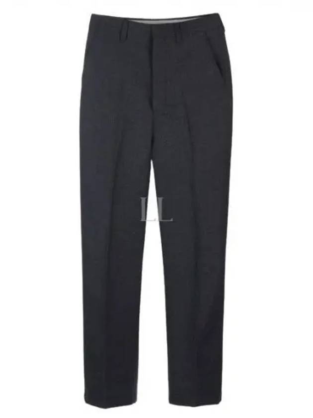 Gabardine Wool Loose Fit Wide Pants Grey - AMI - BALAAN 2