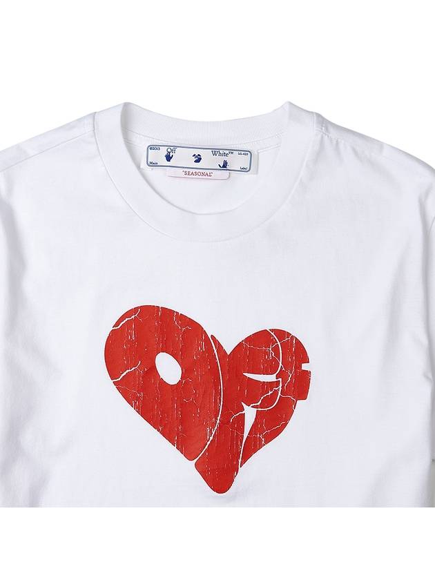 Pedro Heart Logo Printing Short Sleeve T-Shirt White - OFF WHITE - BALAAN 4