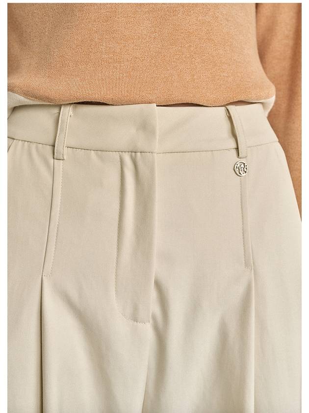 Crocus One Tuck Roll up Slacks Cream - MICANE - BALAAN 7