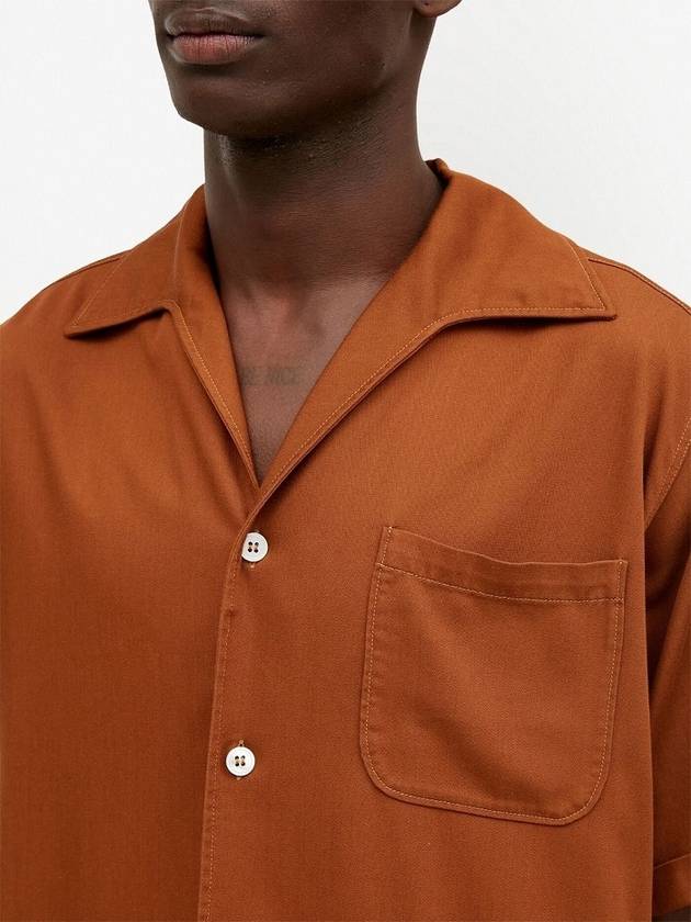 Back Stitch Pocket Short Sleeve Shirt Brown - MAISON MARGIELA - BALAAN.