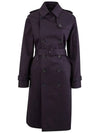 Greta Double Breasted Cotton Trench Coat Navy - A.P.C. - BALAAN 3