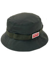 Military Polyester Bucket Hat Green - KENZO - BALAAN.