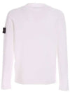 Men's Wappen Patch Crew Neck Cotton Knit Top White - STONE ISLAND - BALAAN 4