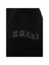 Logo Wool Balaclava Gloves Set Black - SACAI - BALAAN 4