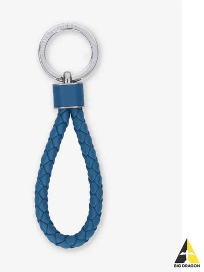 Intrecciato Leather Key Holder Blue - BOTTEGA VENETA - BALAAN 2