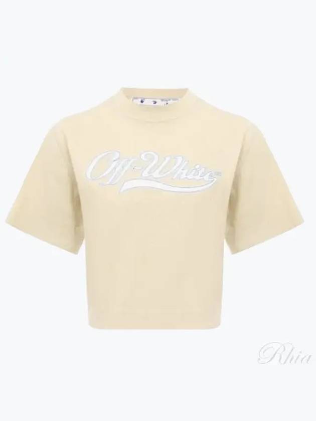 Baseball Rosso Crop Short Sleeve T-Shirt Light Beige - OFF WHITE - BALAAN 2