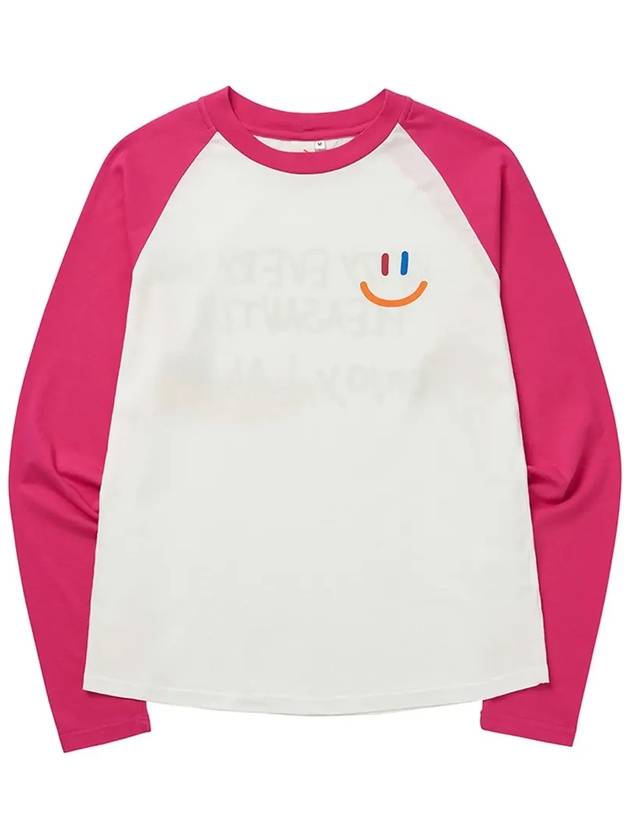 LaLa Raglan Long Sleeve T-Shirt Pink - LALA SMILE - BALAAN 4