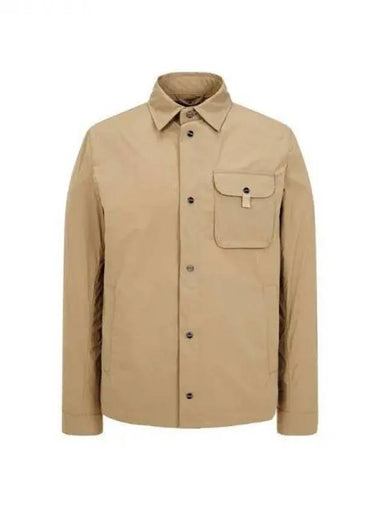 Men s snap button nylon collar jacket dark beige 270787 - HERNO - BALAAN 1