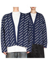 Mini Allover Logo Knit Cardigan Blue - BALENCIAGA - BALAAN 2