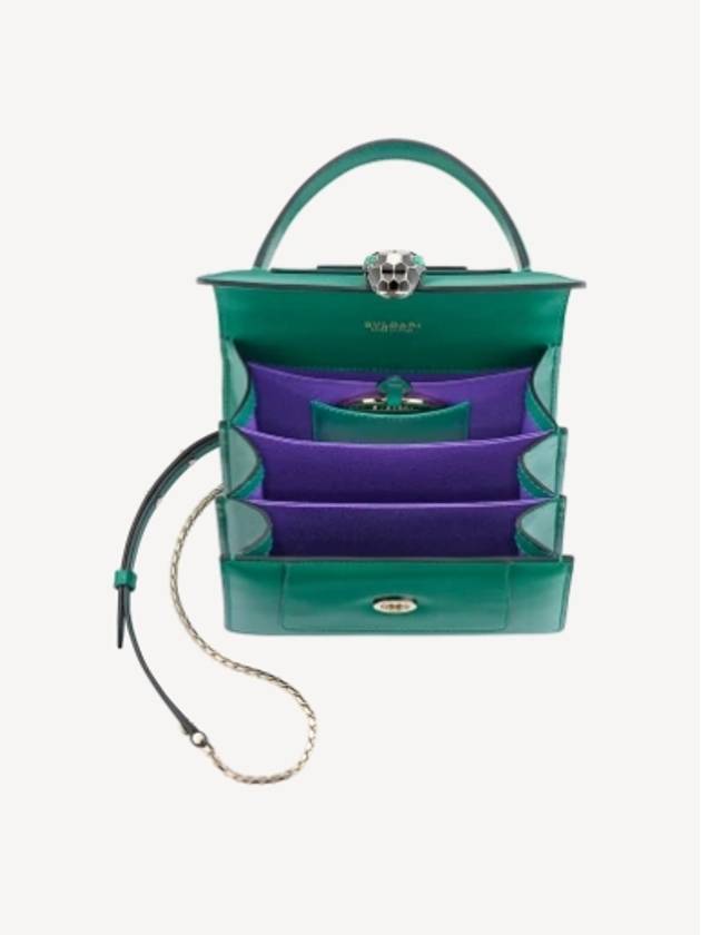 Serpenti Forever Small Top Handle Bag Green 290569 - BVLGARI - BALAAN 4