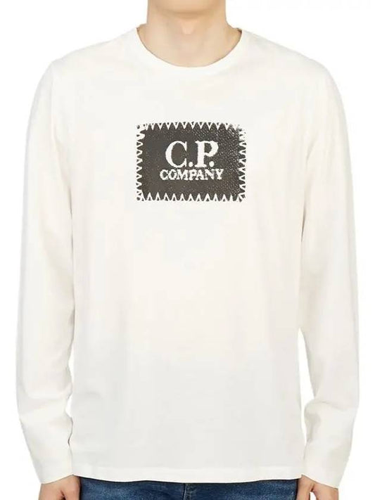 logo printing long sleeve t-shirt white - CP COMPANY - BALAAN.