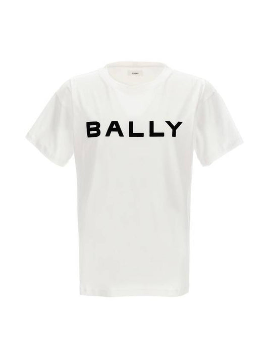 FW 23 24 T shirt logo floccato MJE03MCO018U001 - BALLY - BALAAN 1