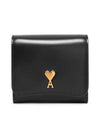 Heart Logo Flap Card Wallet Black - AMI - BALAAN 2