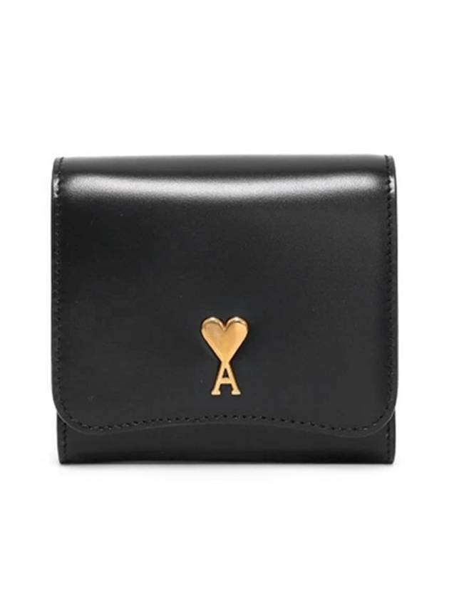 Heart Logo Flap Card Wallet Black - AMI - BALAAN 2