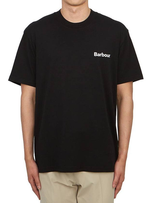 Stowell Cotton Short Sleeve T-Shirt Black - BARBOUR - BALAAN 2