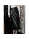 Leather H-Line Skirt Black - DEFEMME - BALAAN 1