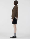 Short herringbone double jacket brown - VOYONN - BALAAN 5