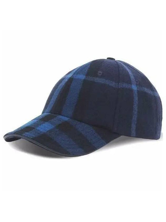 Check Pattern Wool Ball Cap Blue - BURBERRY - BALAAN 2