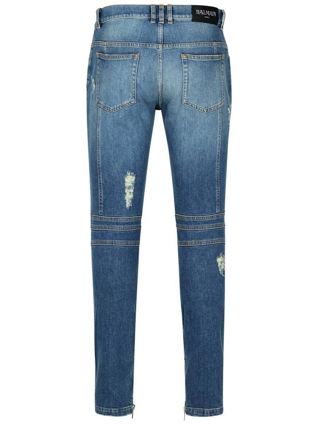 Balmain Blue Cotton Denim Jeans - BALMAIN - BALAAN 3