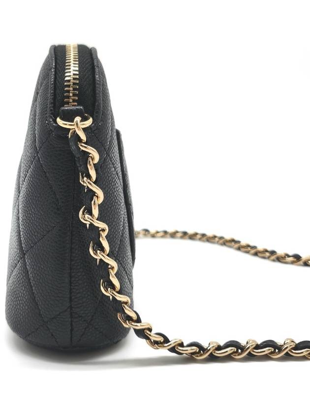 Classic Half Moon Caviar Mini Cross Bag Black - CHANEL - BALAAN 5